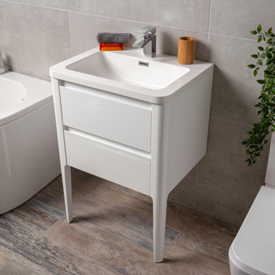 Senah 590mm Single Bathroom Vanity with Integrated Polyglomerate Basin