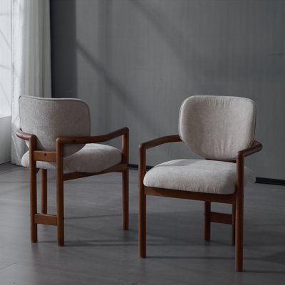 Dining Chairs Set of 2 Upholstered Arm Chairs, Accent Chairs, 300 LBS Weight Capacity