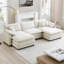 Canapé modulaire surdimensionné avec repose-pieds convertible Kaoruko, canapé 3 places avec 2 repose-pieds-103484713