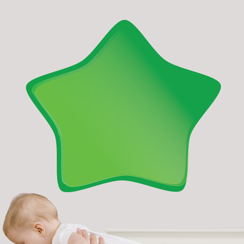 Adhésif décoratif étoile douce, H 21 po x l 24 po, Vert