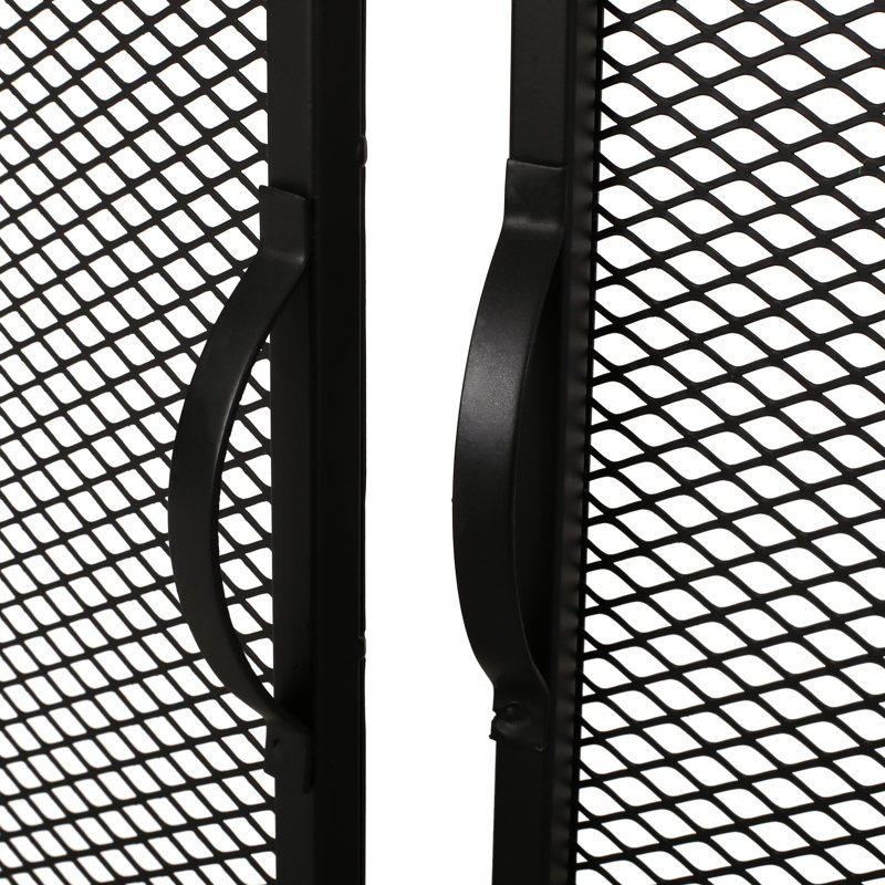 Pare-étincelles en fer noir mat - Bloque les risques d'incendie, H 31,29 po x l 39,08 po