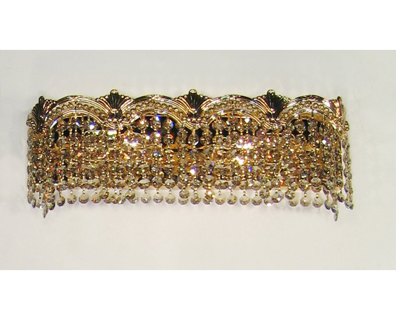 Exum 2 - Light Bath Bar, 24k Gold Plate, Crystalique Golden Teak