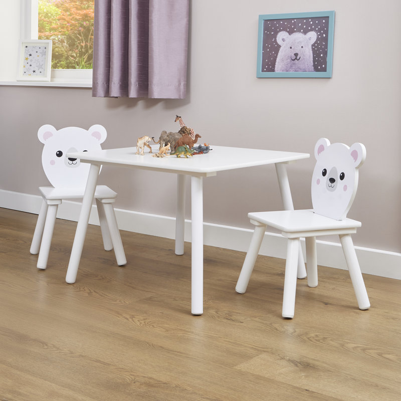 Kids Bear Table and Two Chairs Set