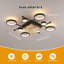 8-Light Acrylic LED Flush Mount with Crystal,Modern Dimmable Ring Ceiling Light for Living Room