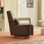 Fauteuil pivotant avec base en bois massif (ensemble de 2)-107084142