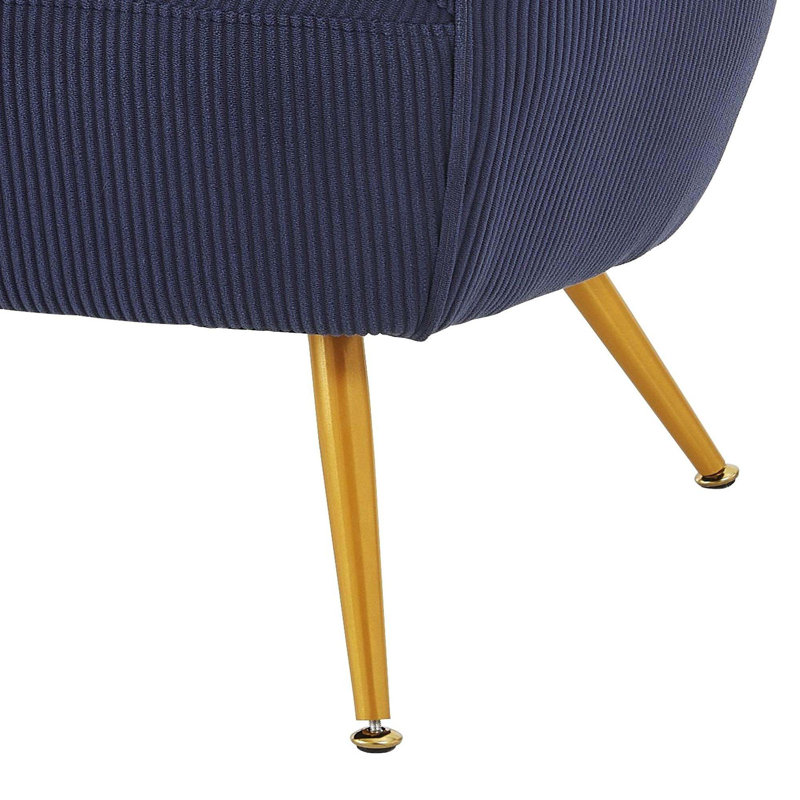 Fauteuil demi-tonneau Corduroy, Bleu