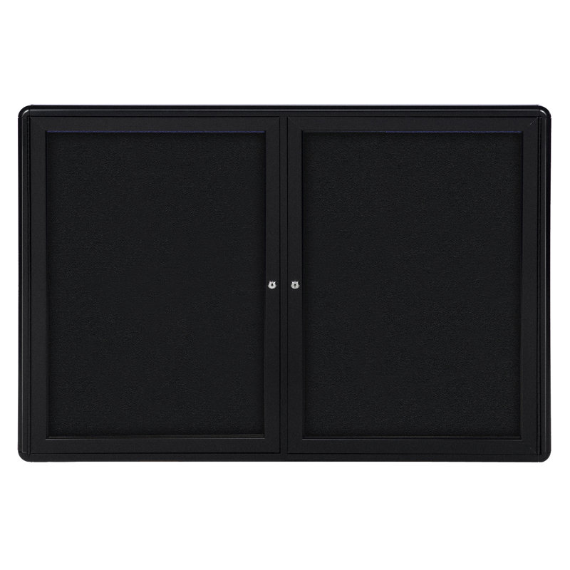 Babillard fermé 2 portes Ovation, 2 pi 10 po x 3 pi 11 po , Noir, Noir