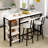 Modern 3-Piece Bar Table Set with PU Cushion Stools & 3-Tier Storage-1651480216