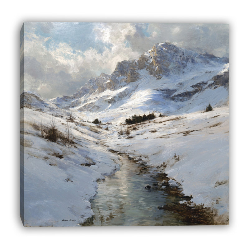 «Winter Ridge Light Mountain», art mural sur toile tendue, 30 po x 30 po