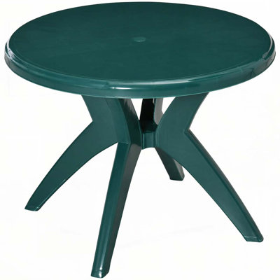 Outdoor Round Dining Table with Umbrella Hole by Wrought Studio
