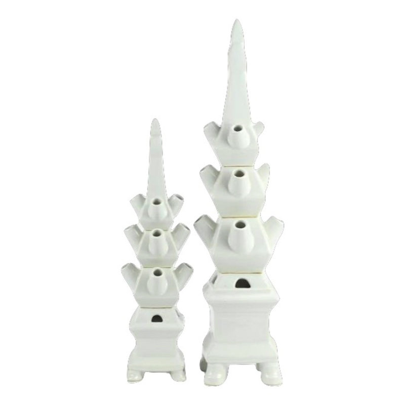 Solid White Tulipiere Large, 14" H x 4" W x 4" D