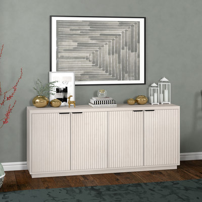 Alasha 68" Wide Rectangular Fluted Buffet Table