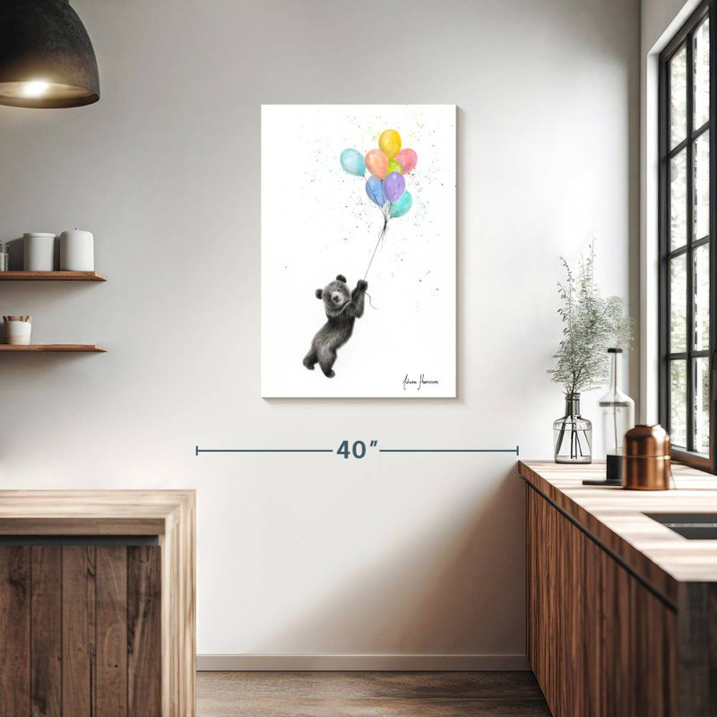 L'ours et les ballons, H 36 po x l 24 po