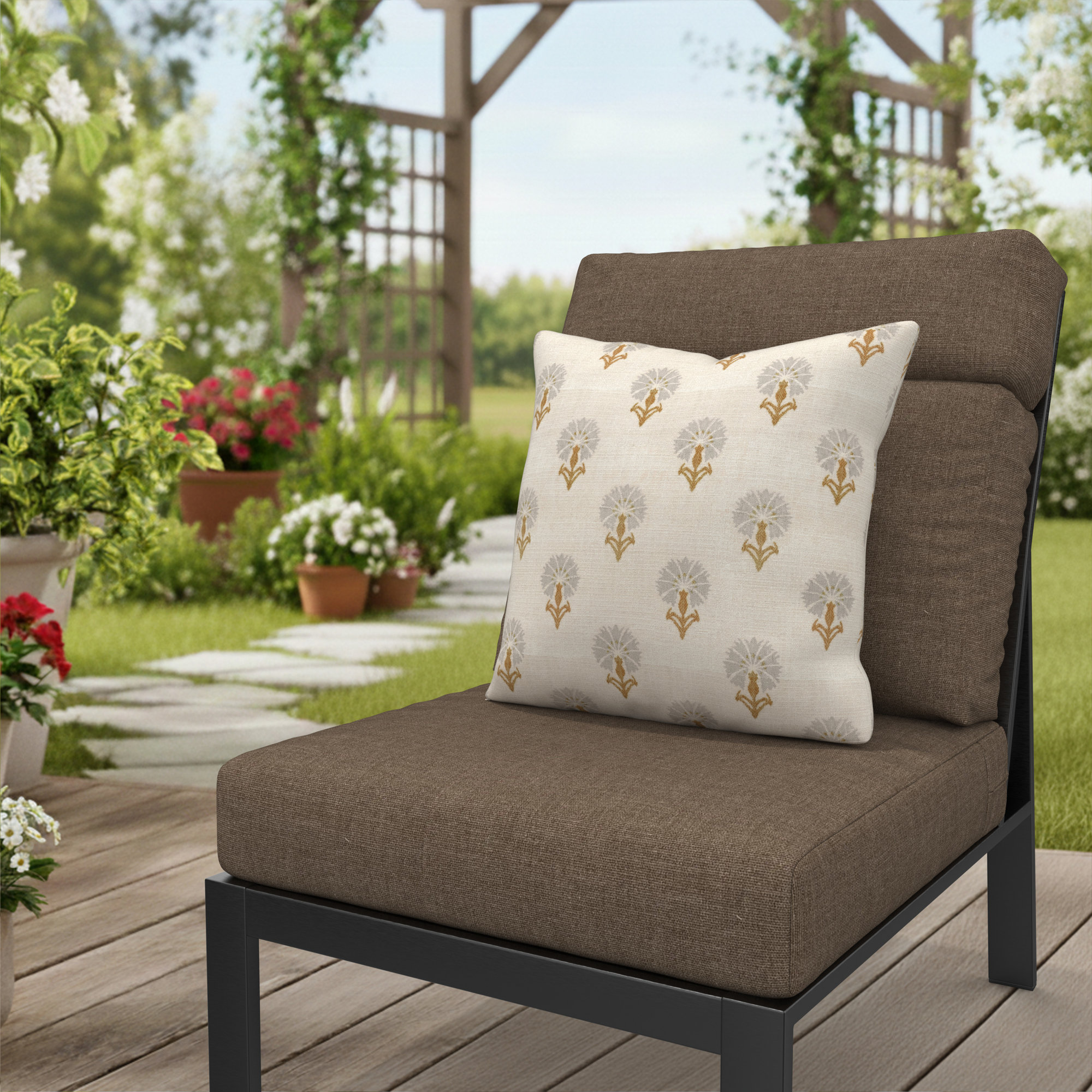 Amala Outdoor/Indoor Throw Pillow, Mira Seasalt