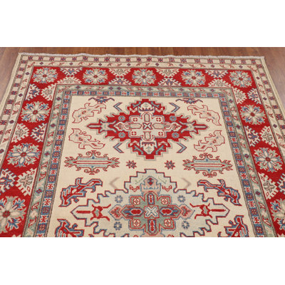 Geometric Kazak Oriental Rug 5x7