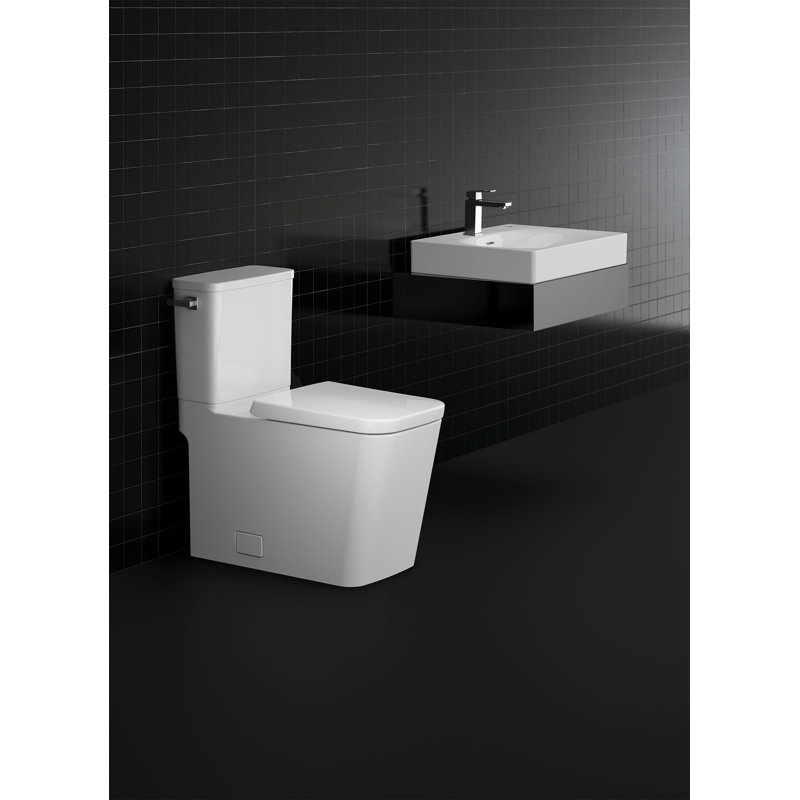 Eurocube® Alpine White Rectangular Wall Mount Bathroom Sink with Overflow, Single