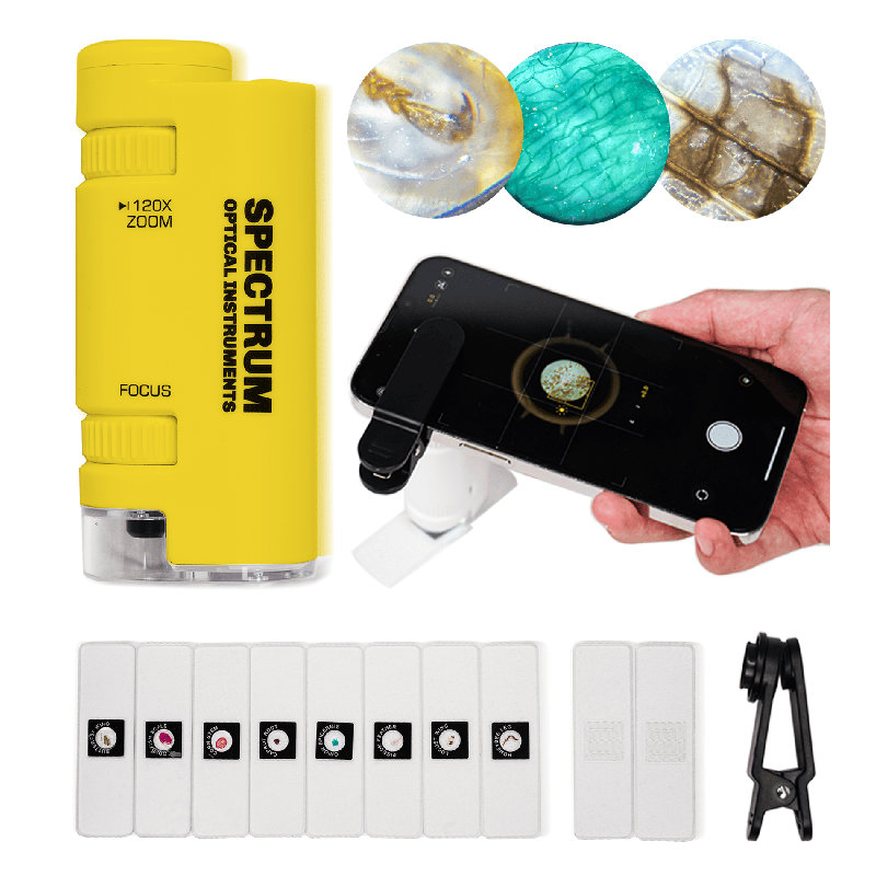 EasyMicro 60X-120X LED Lighted Zoom Microscope, Black