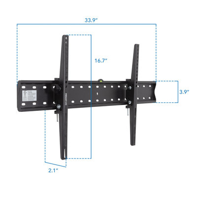 Mount-it Black Tilt Wall Mount Holds up to 110 lbs -  MI-14004