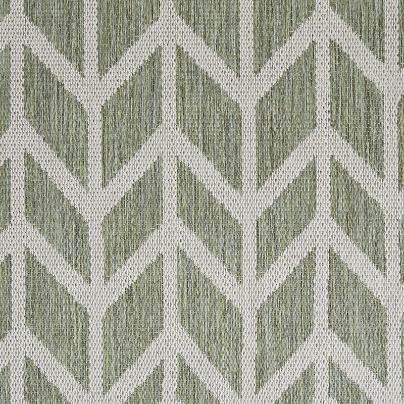 Tapis intérieur / extérieur à motif de chevrons et de couleur vert champagne Matthes, Rectangle 2 pi x 3 pi 7 po