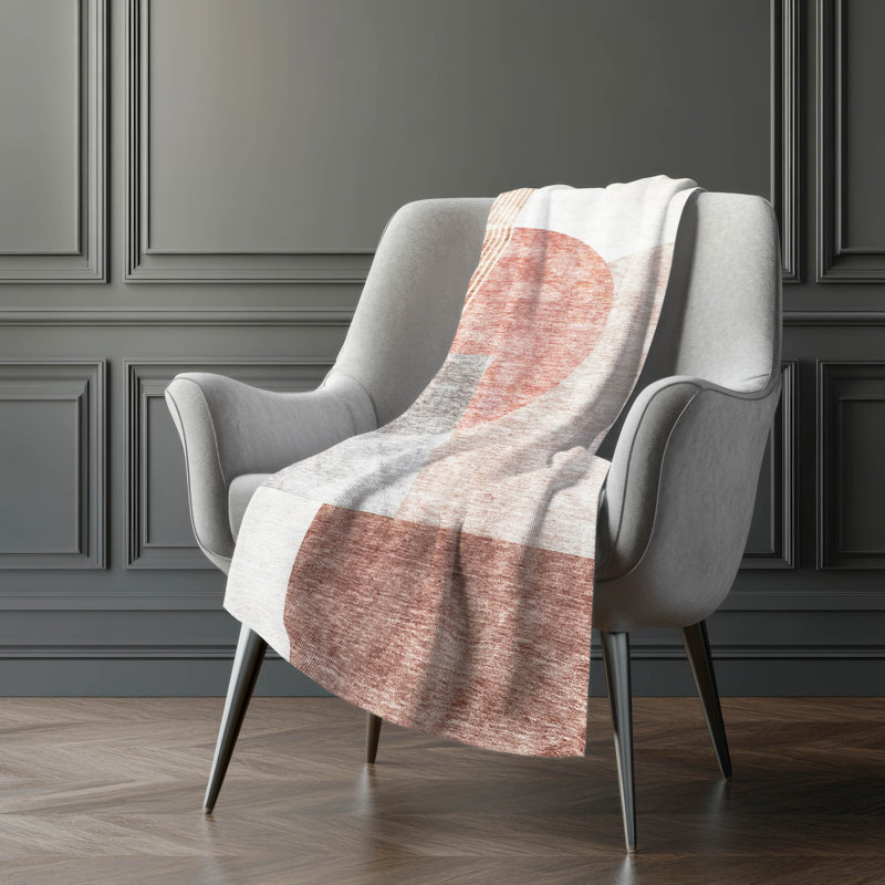 Jeté Art déco en sherpa Addison, Cuivre géométrique 2
