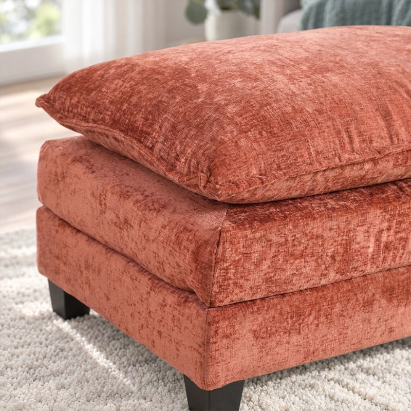 Canapé modulaire avec repose-pieds Cloud - Coussin double couche confortable, siège de salon, Orange