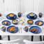 32 Pieces Dinnerware Set, Blue Set, Dinner Plate, Dessert Plate, Bowl And Mug Set For 8 Person, Poreclain Dinnerware-1511935923