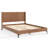 Queen Size Mid-Century Modern Bamboo Platform Bed Frame with Rounded Corner Headboard, Solid Wood Slat Support, No Box Spring Needed, Brown.-1961840425-1961840424