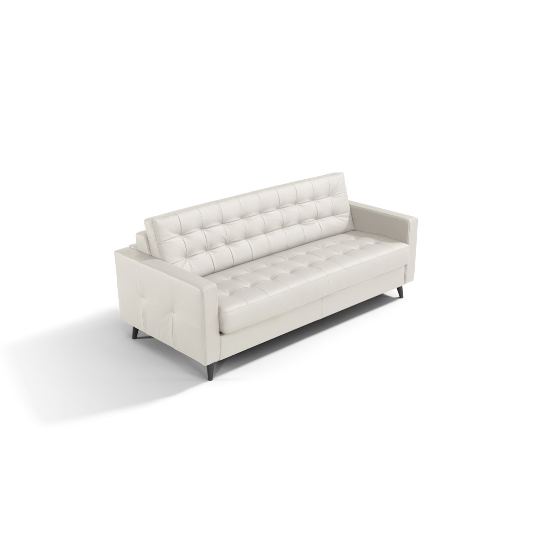 Beloit 82" Genuine Leather Square Arm Sofa Bed Corrigan Studio® Leather