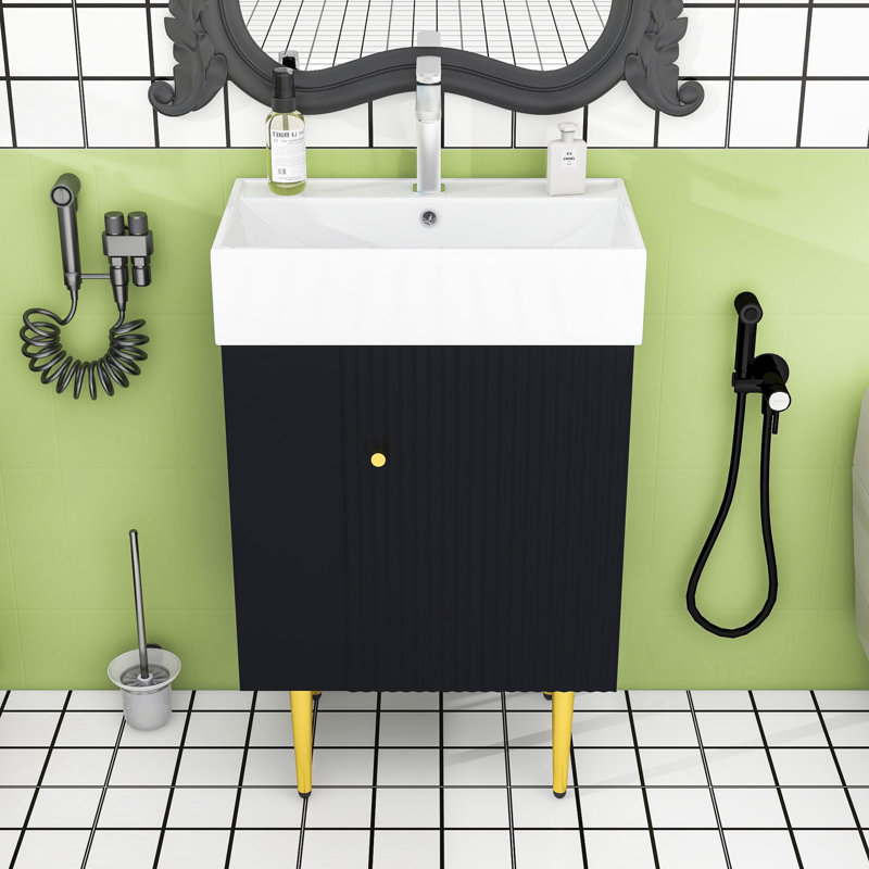 Bathroom vanity with Ceramic Sink, Black