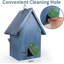 Cabane à oiseaux, nichoirs pour oiseaux, nichoir à fleurs en bois rustique pour oiseaux à l'extérieur, maison de mariage suspendue pour décoration de jardin, bleu