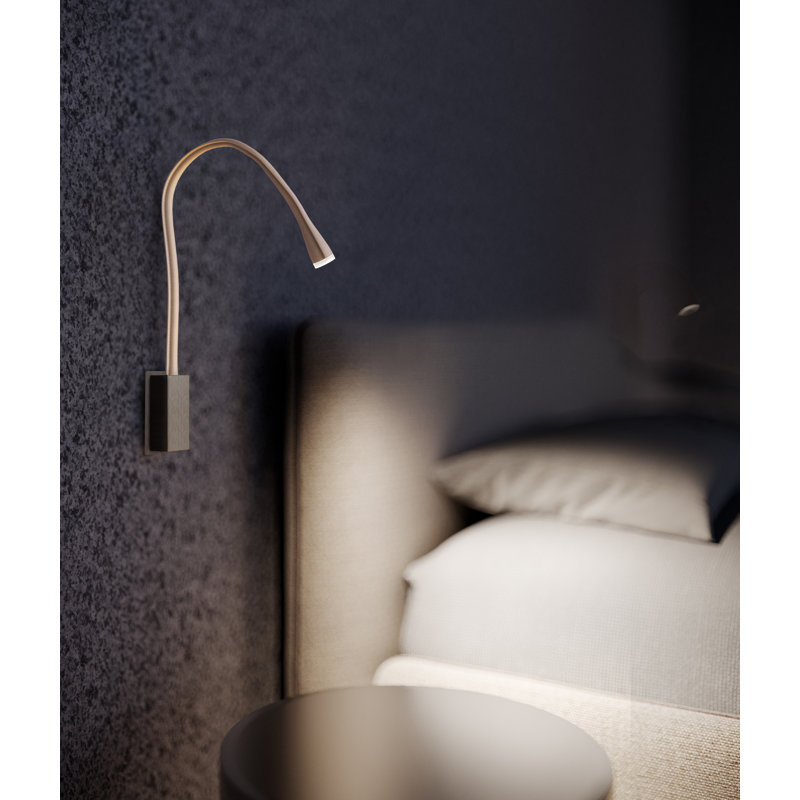 Flexiled Ap Leather 1-Light Spotlight, Satin Bronze, Ivory, 23.6" H x 4" W x 2" D