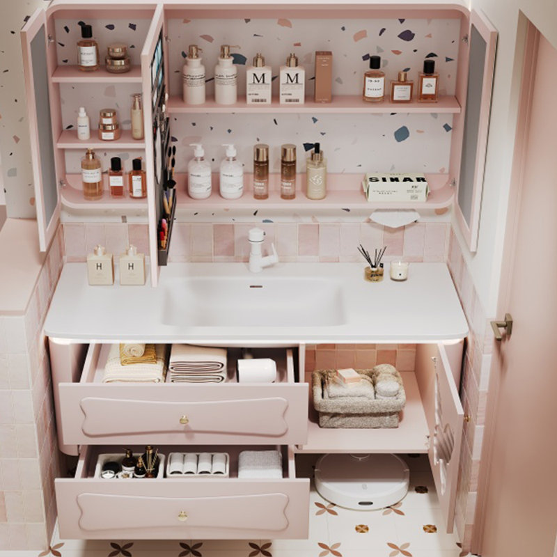 Armoire de salle de bain moderne Modern, 47", Rose