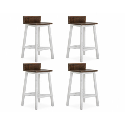 Pueblo 30" Wooden Barstool - Set Of 4