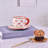 Irregular ceramic cup with dish