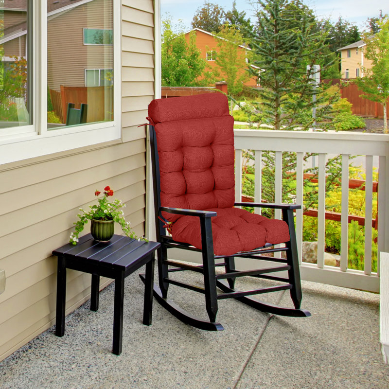 Outdoor High Back Chair Cushion Set, Red