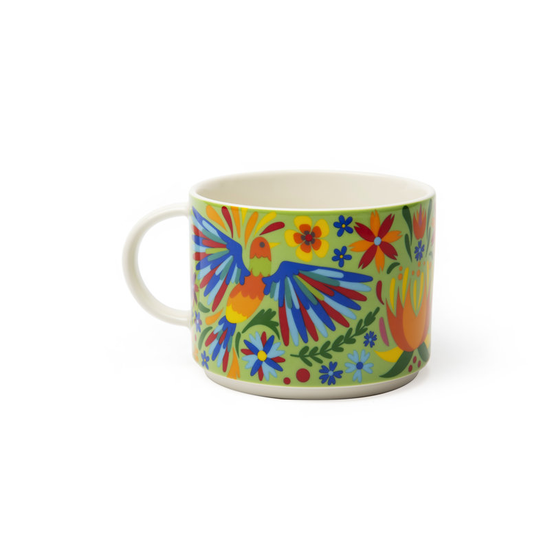 Mexican Flowers Porcelain Cappuccino Cup