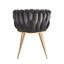 Single Velvet Upholstered Dining Chair | Arm Chair | Metal Legs-70052661-128617706