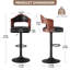 Ensemble de tabourets de bar pivotants pour usage domestique et commercial, hauteur réglable, siège confortable avec dossier et repose-pieds, idéal pour les espaces variés-1047924872