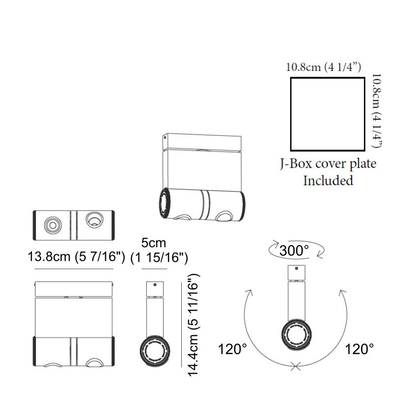 Robotic 2 - Light 5.4375" Unique/Statement Modern Linear LED Flush Mount