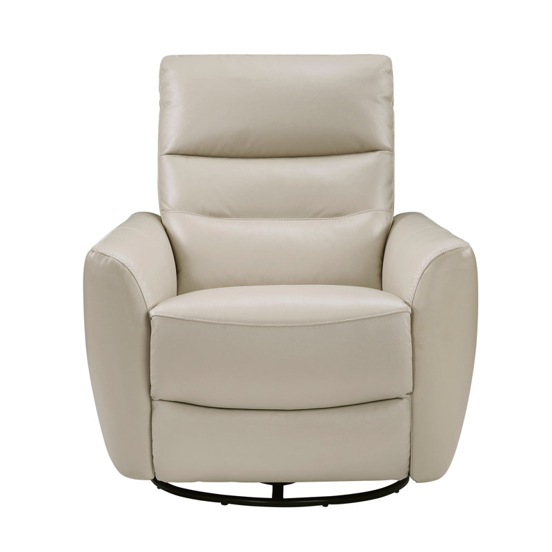 Luxurious Swivel Glider Reclining Chair 1Pc Taupe Leather Upholstery Plush Comfort Living Room Furniture, Taupe