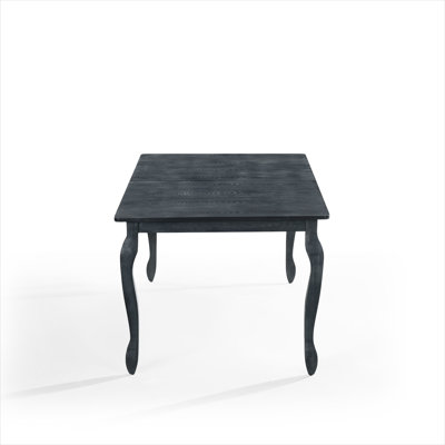 80-Inch Extendable Rectangle Dining Table for 6-8, French Country Style, Solid Rubberwood and MDF, Gray-Toned Finish