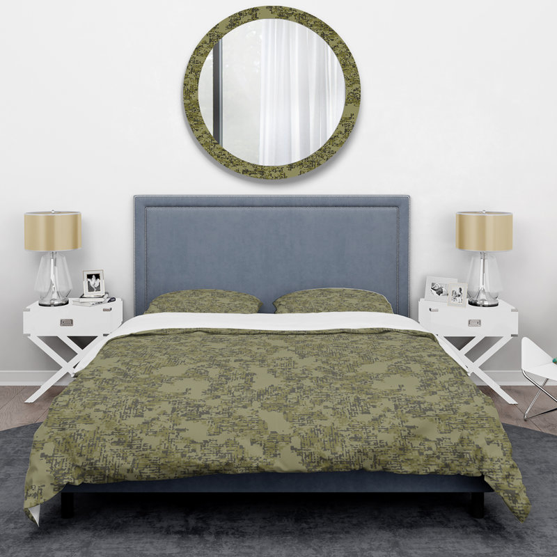 Camouflage kaki - ensemble de housse de couette abstrait - microfibre de polyester