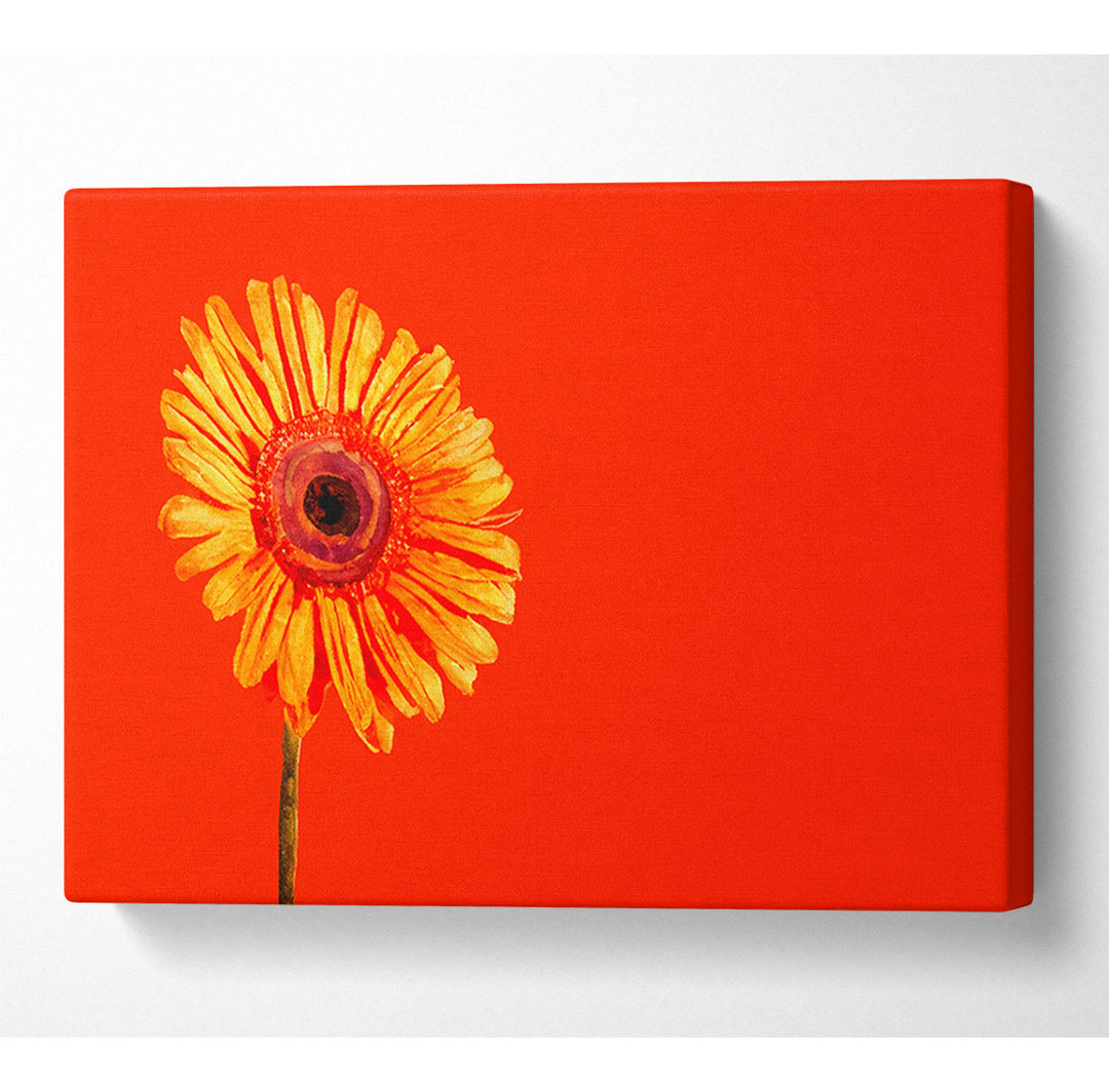 Orange auf Orange Gerbera - Kunstdrucke auf Segeltuch