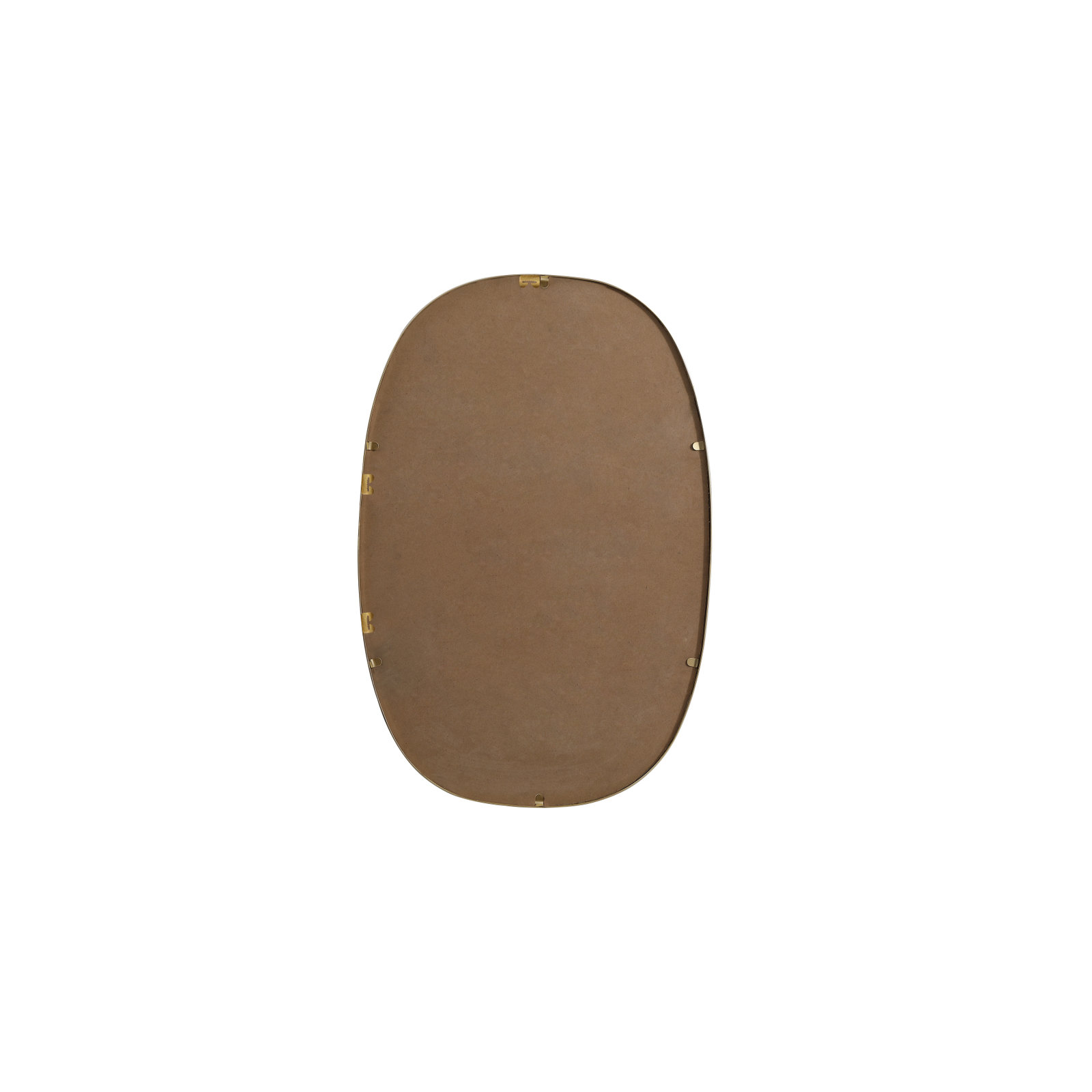 Sabine Metal Curved Oval Wall Mirror, 30" x 20", Brass