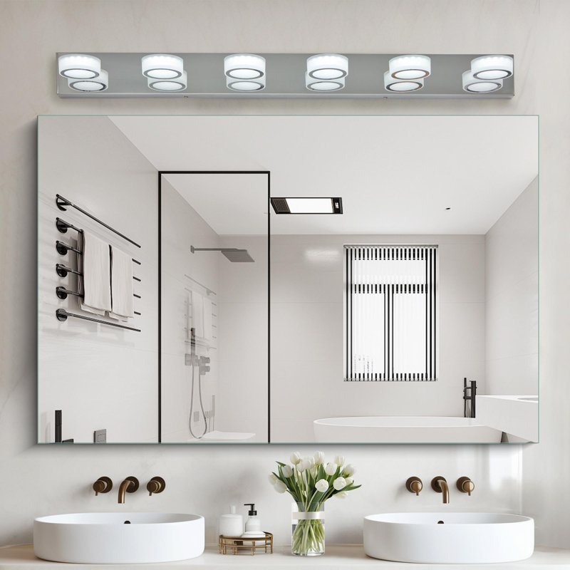 Éclairage mural moderne pour meuble-lavabo à 6 lumières de 45 pouces à DEL de 45 pouces pour miroir, douche et décoration de salle de bain