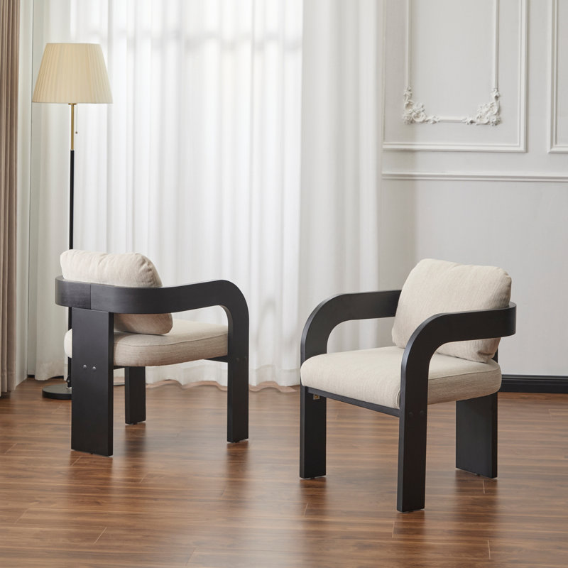 Ensemble de 2 chaises de salle à manger avec dossier coussiné