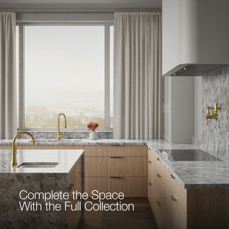 Tone Touchless Pull-Down Kitchen Sink Faucet with Three-Function Sprayhead, Vibrant Brushed Moderne Brass