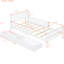 Lit plateforme simple blanc avec garde-corps et possibilités de rangement pour lit simple