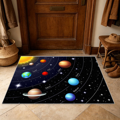 Solar System Planet  area rugs for Living Room, Soft and Comfortable, Suitable for all seasons, easy to maintain, machine washable Indoor floor mat, Under Table Farmhouse suitable for Bedroom, Dining Room, Study, Patio, Balcony, Home Decor