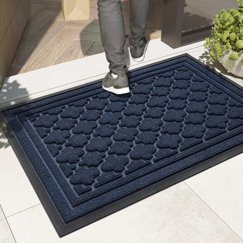 Ingelbert Personalizable Non-Slip Doormat, Blue, 17" W x 30" L